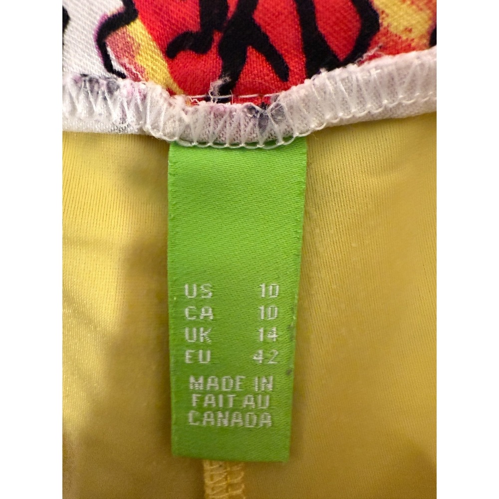 Swing Control Skirt Women's Size 10 White Red Floral Rayon Stretch High‎ Waisted - Picture 4 of 10